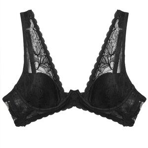 Fleur du Mal Gardenia Lace Overlay Demi Bra 34B
